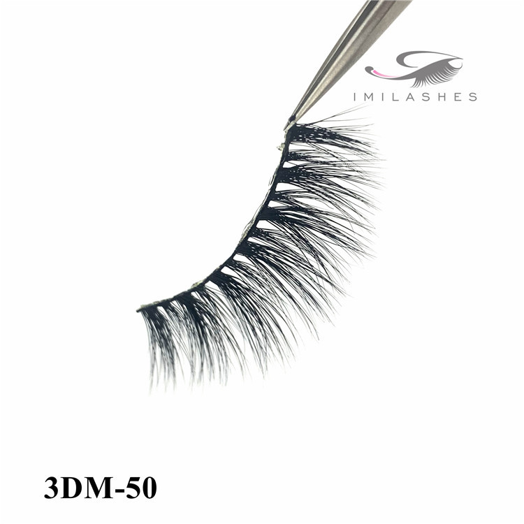 wholesale price handmade 3D mink strip lashes with private label-L