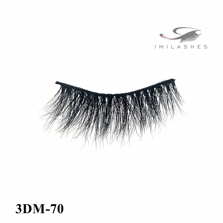 Natural black 3D faux mink hair strip lashes waterproof-L